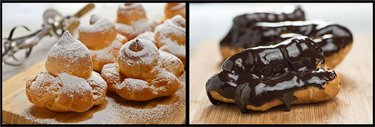 cream puffs and eclairs