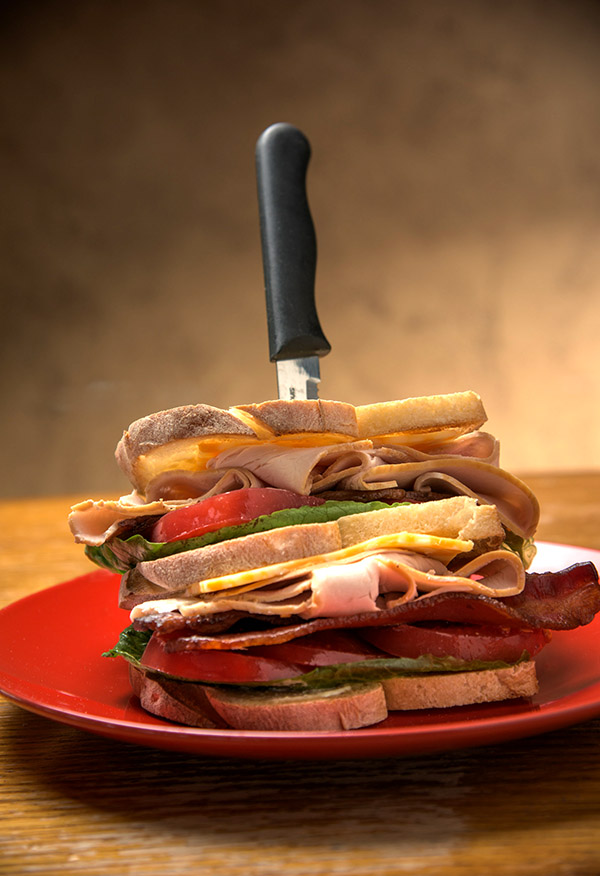 He Man Turkey club sandwich